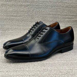FLORSHEIM Chicago Black Leather Oxford Cap Toe Dress Shoes Men’s Size 9.5 US